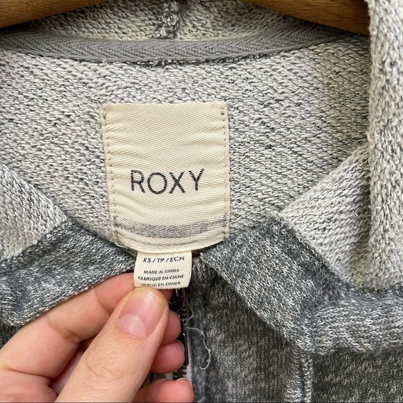 Roxy Heather Grey Zip Up Hoodie - Picture 4 of 9
